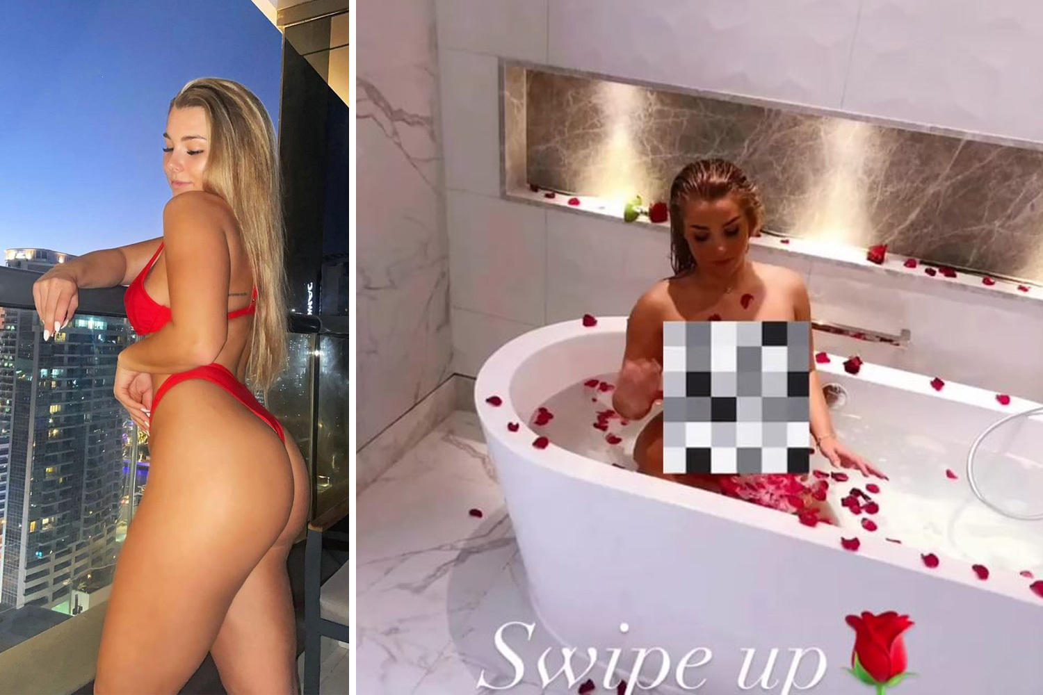 Ex-Charlton ace Madelene Wright shares nude picture in bath in cheeky Valentines Day snap for followers