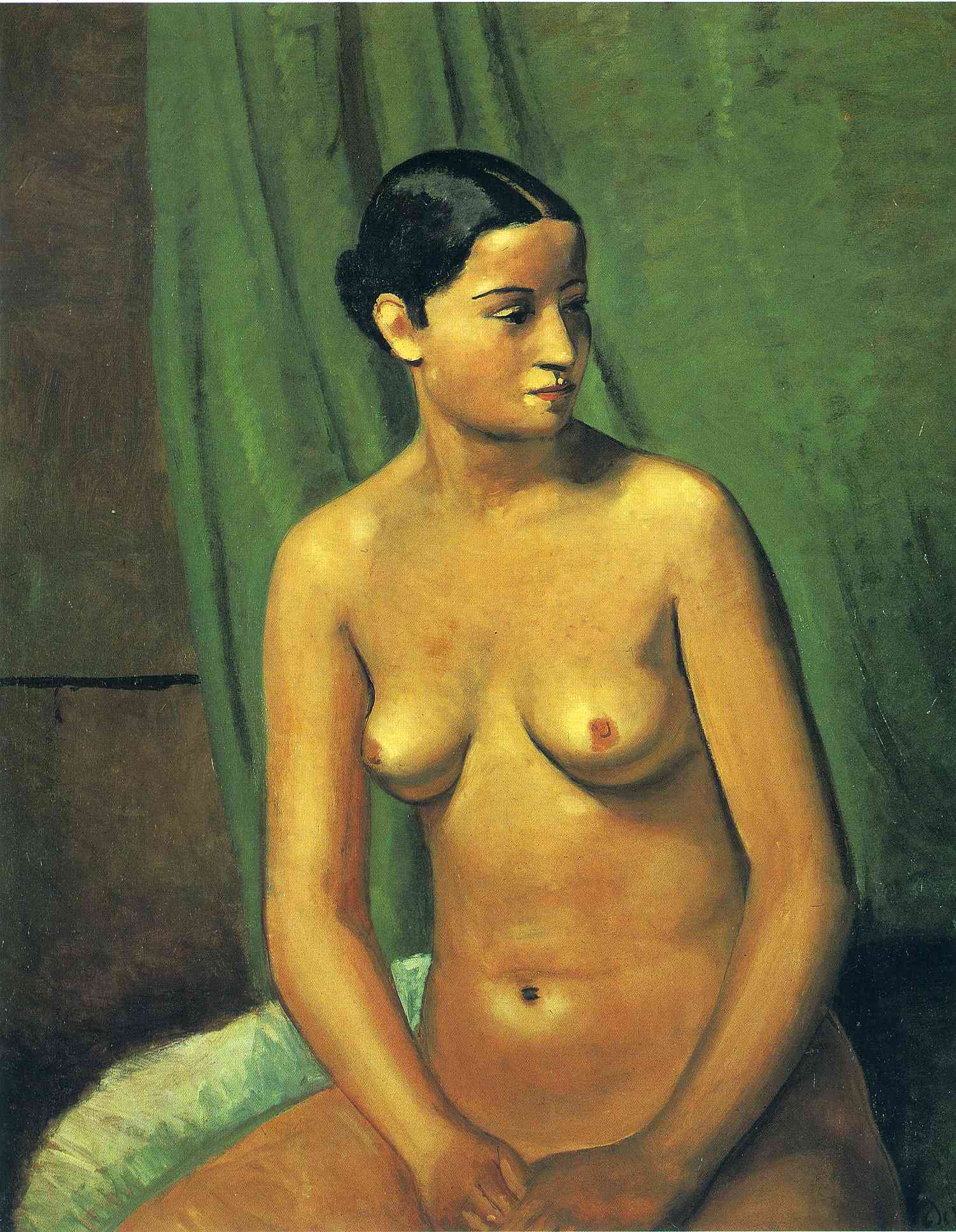 The female nude in front of green hanging 1923 by Andre Derain