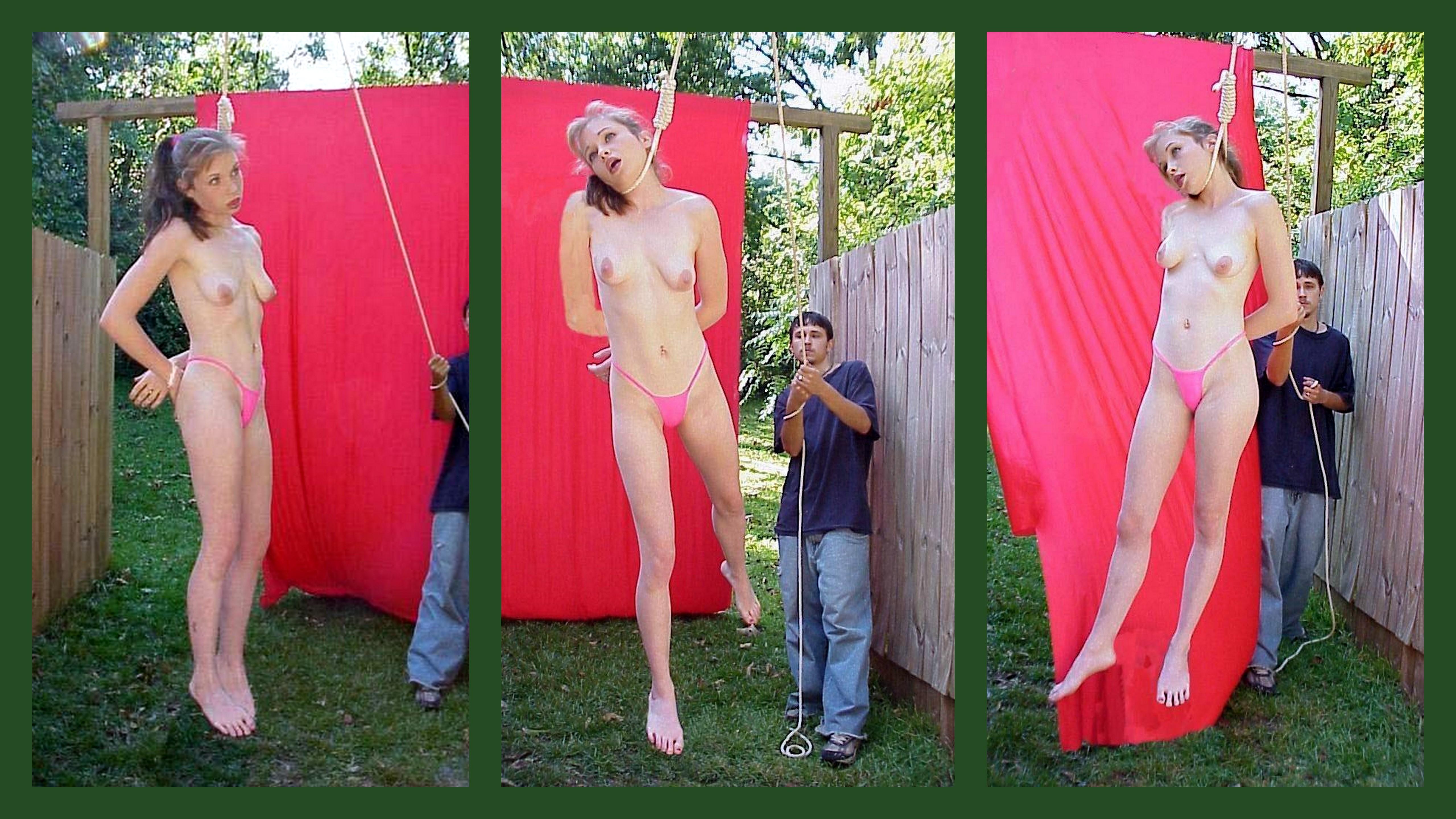 Fantasy naked women hanged gallows noose