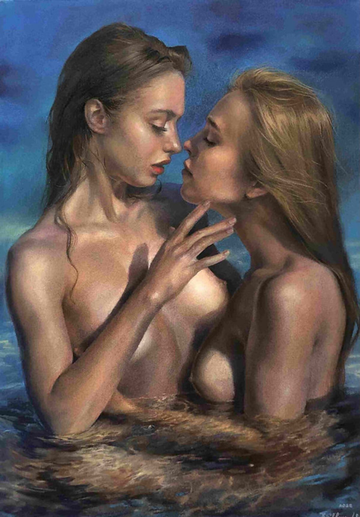 Kirillova Julia Nude Pastel Painting 21st Century.