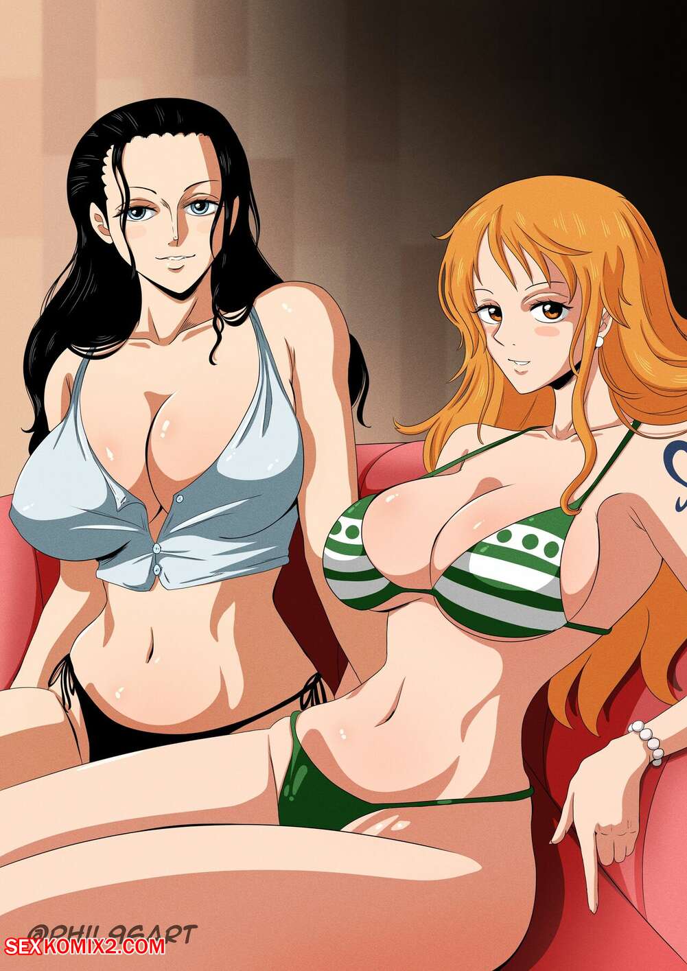 Porn comic Nami and Robin Comic. Phil96art Sex comic hot friends were