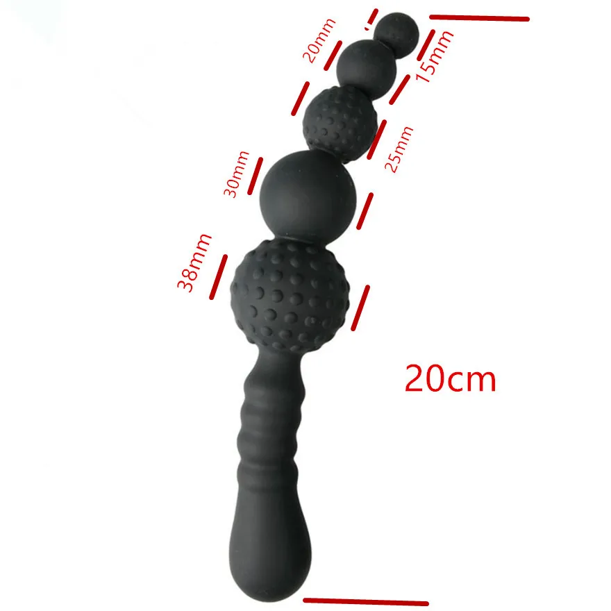 Silicone Prostate Massager Anal Beads with Handle