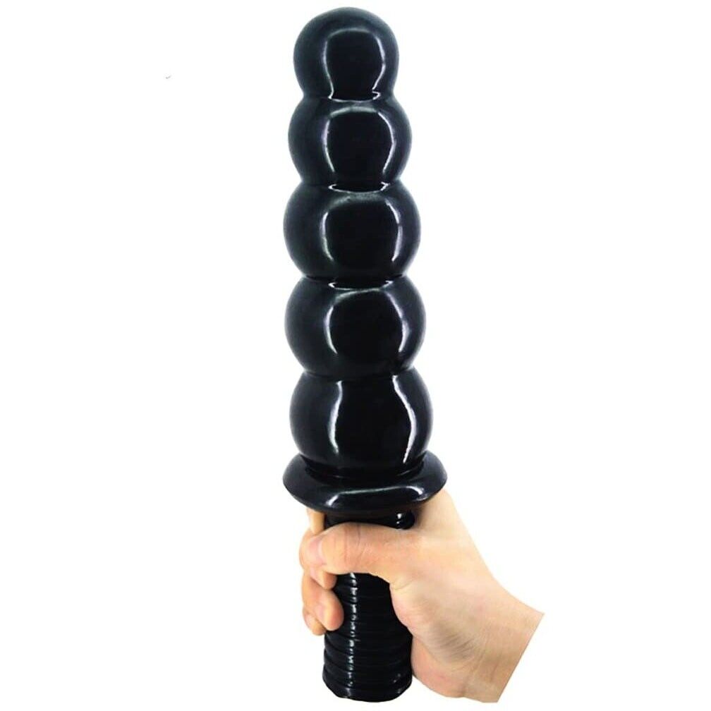 XL Extra Large Soft Beaded Anal Beads Butt Plug Dildo Dong Push Handle Grip