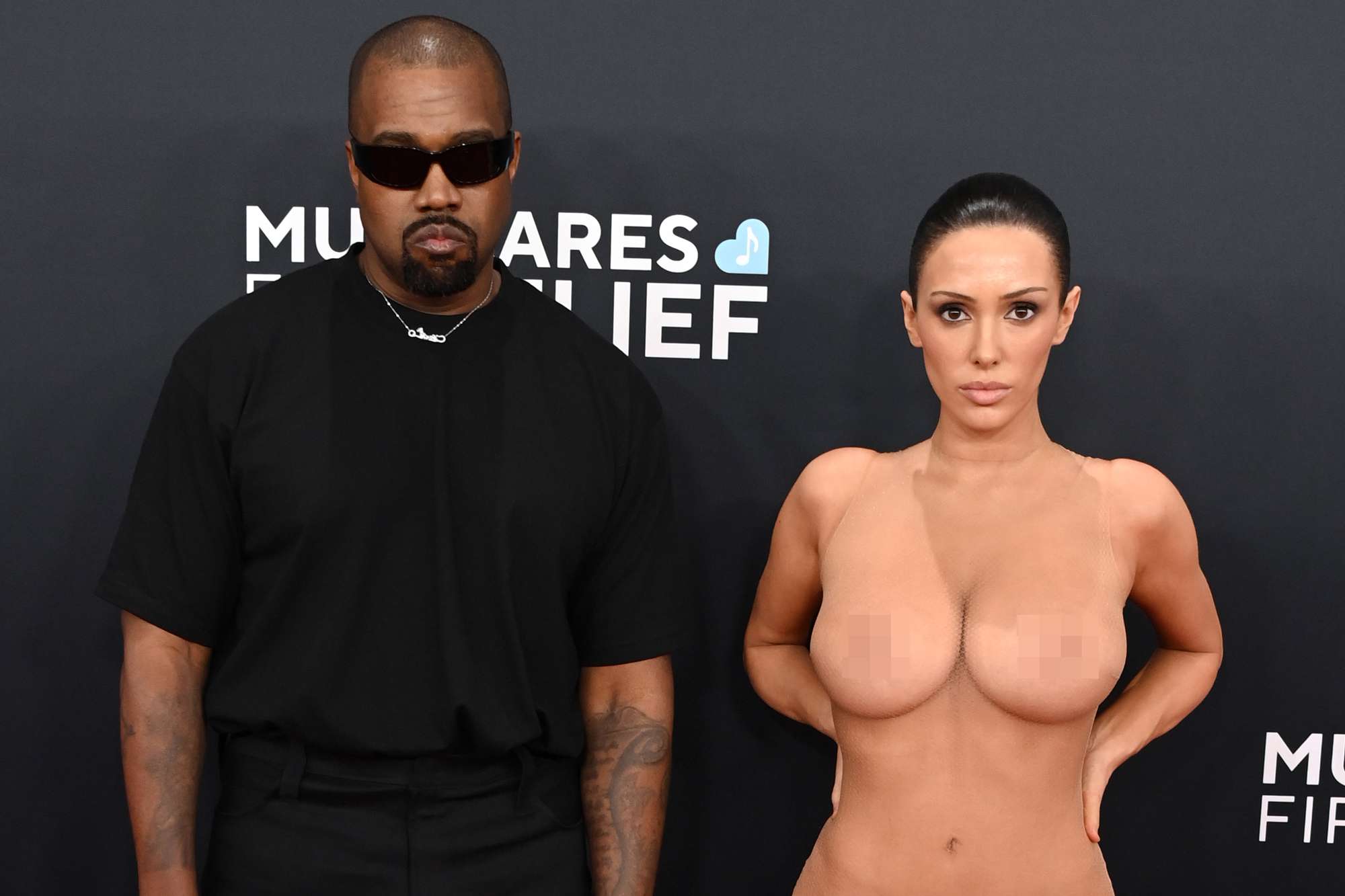 Kanye Wests Wife Bianca Censori Goes Naked Under See-Through Dress at 2025 Grammys