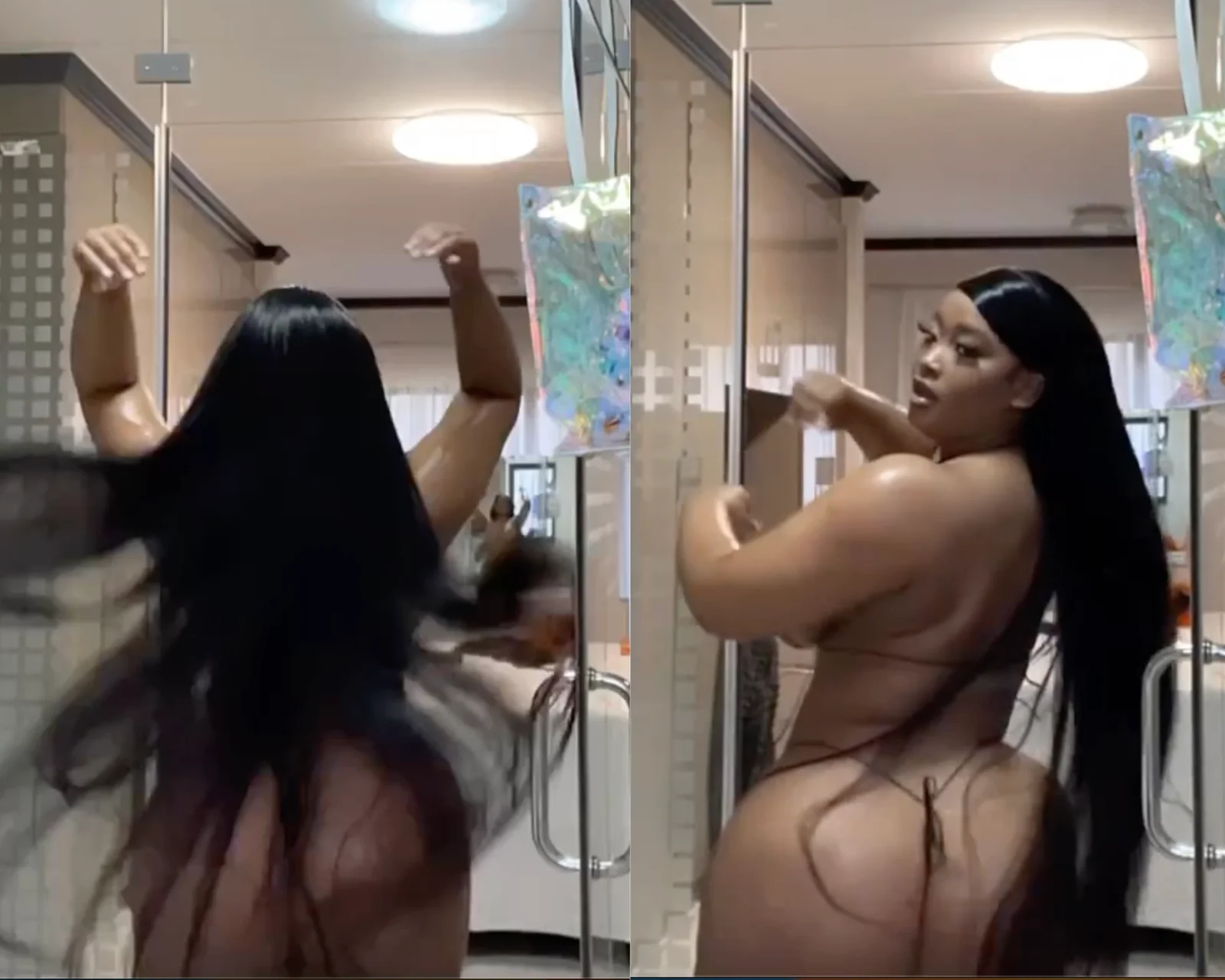 Cyan Boujee shows off her naked Big Booty