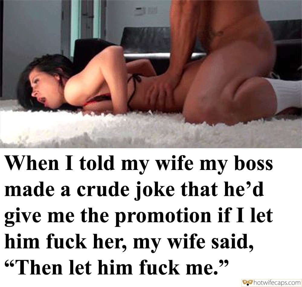 Boss Hotwife Caption 4930: my dirty whore wife is fucking my boss behind my back