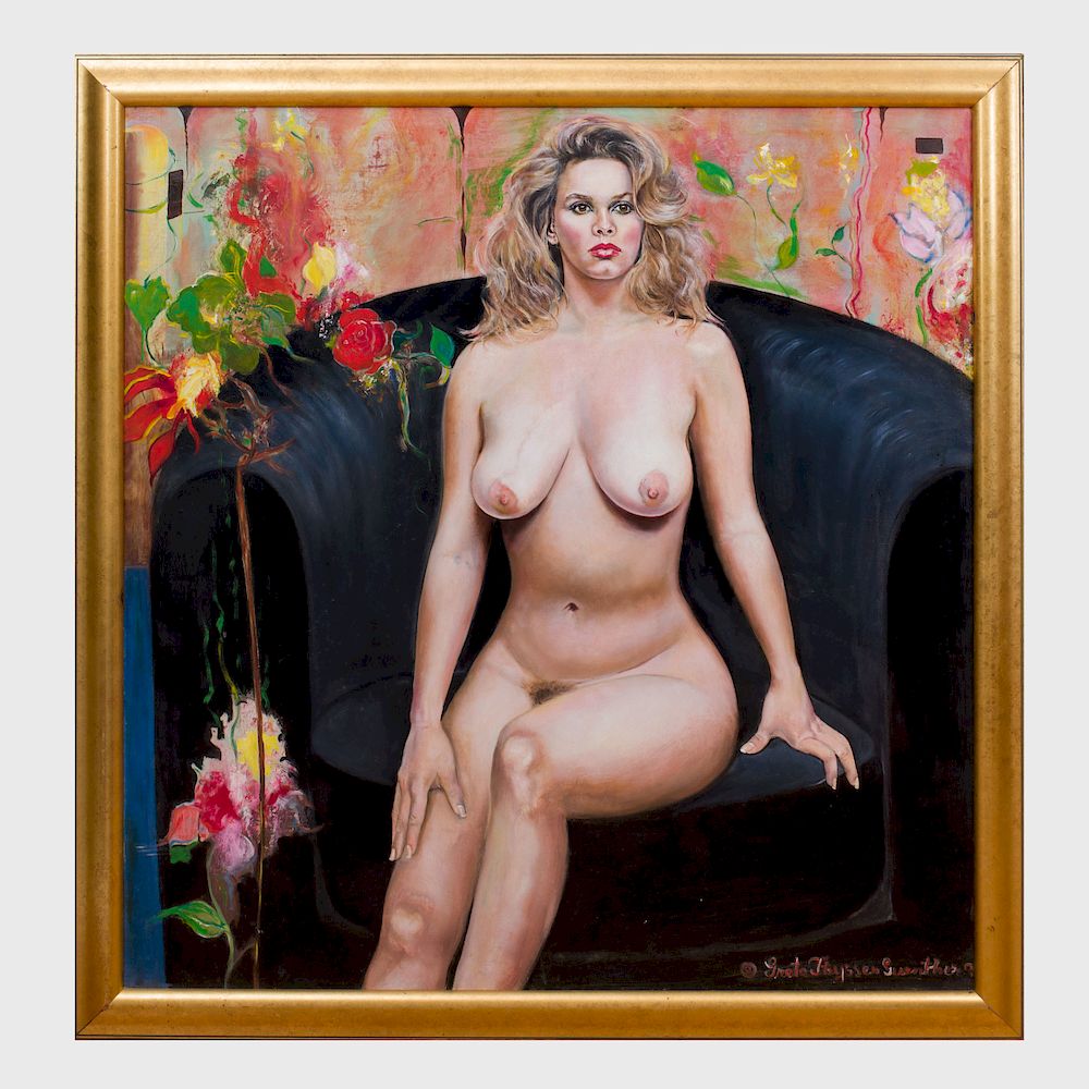 Greta Thyssen 1927-2018: Nude on Blue Sofa sold at auction on 16th November