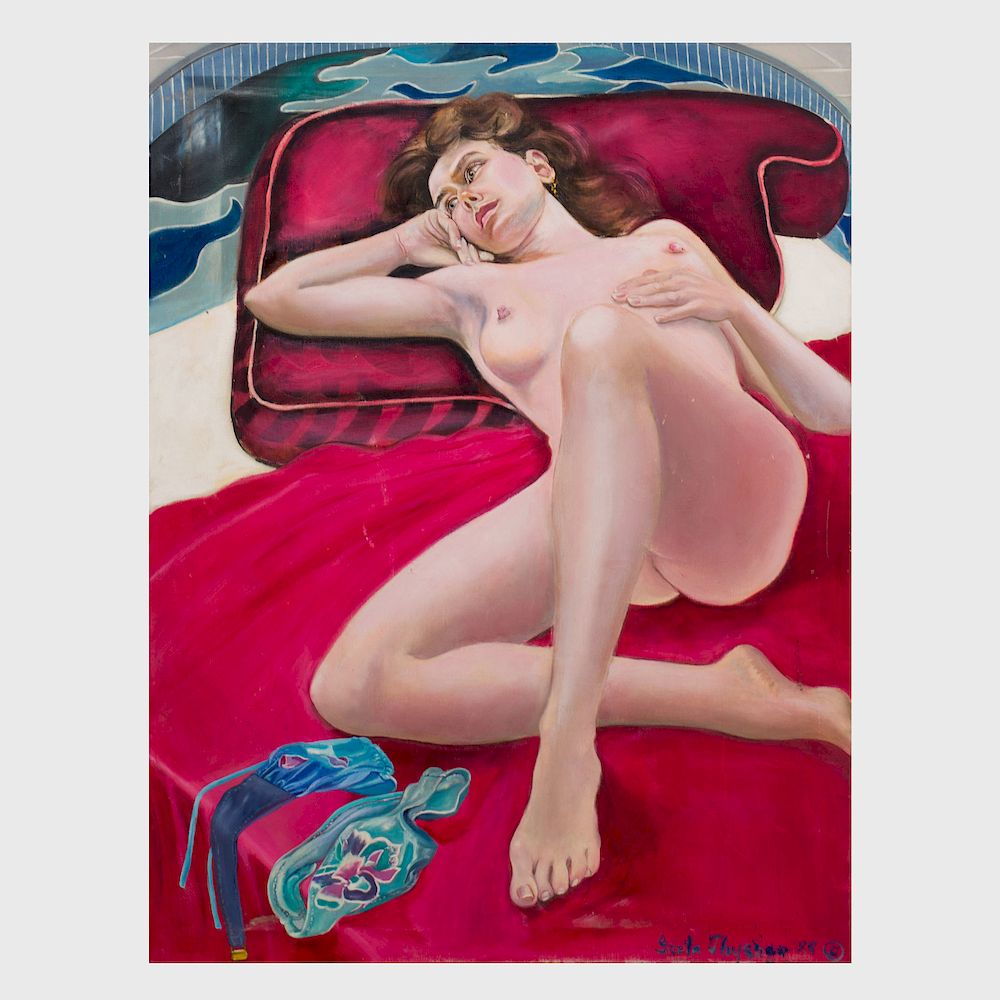 Greta Thyssen 1927-2018: Laying Nude with Pillow sold at auction on 16th November