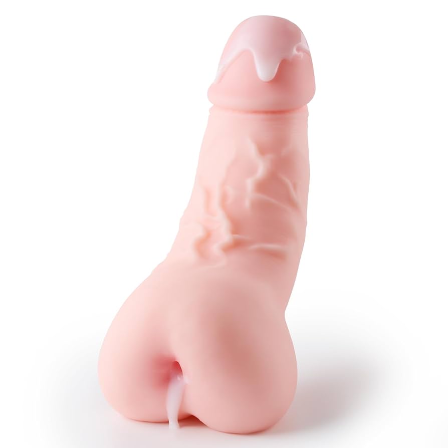 : Eterfore 2 in 1 Dildo Gay Sex Toy Male Masturbator with Penetrable Pee-Hole and Anus Lifelike Dildo Shape Pocket Pussy with Balls and Vein Sex Doll for Men Gay Couple :