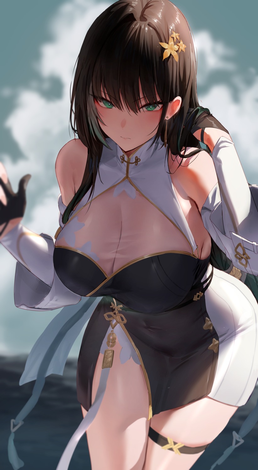 rororo wuthering waves baizhi asian clothes garter no bra see through