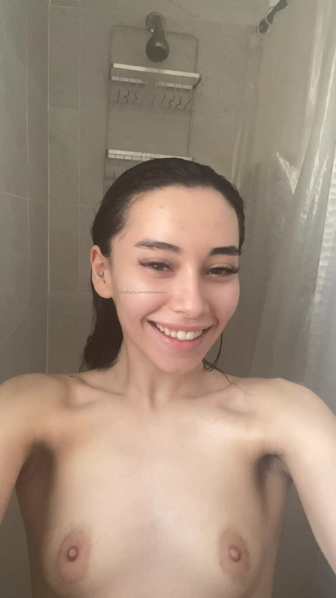 Arialeexxx Cute Petite Girl Sucking Dildo Deepthroat While On Shower Video