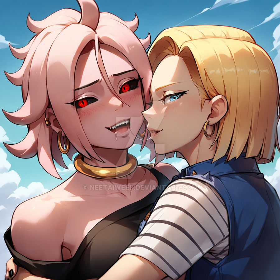 Android 18 kissing Android 21 Majin by NEETaiWeeb on DeviantArt