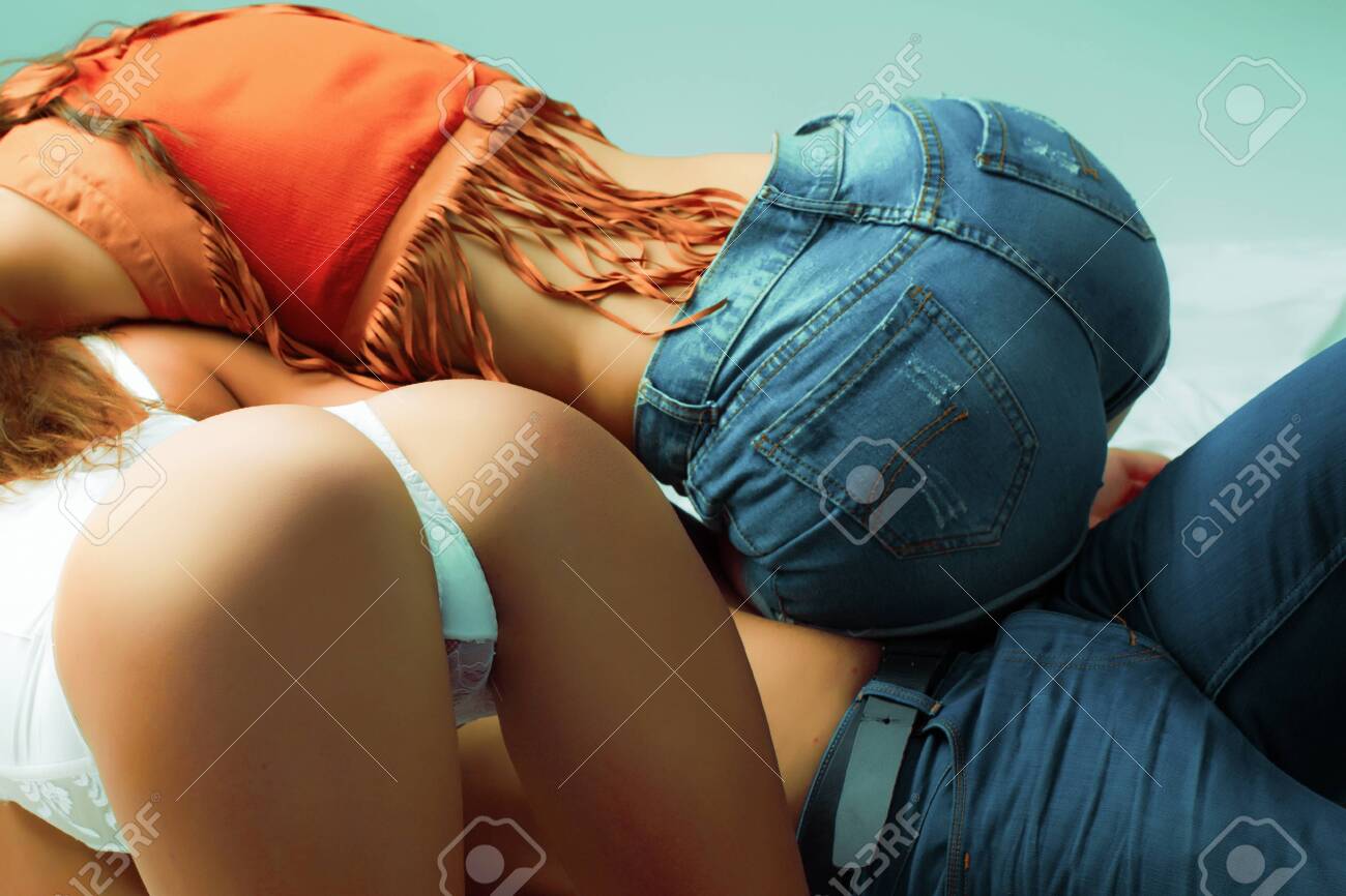 Two Sexy Butt On Man. Womans Buttocks In Intime Moment. Sex Pose And Sensual Prelude. Man Two Women Connected In Bed. Lisbian Ass. Stock Photo Picture and Royalty Free Image. Image 128416509.