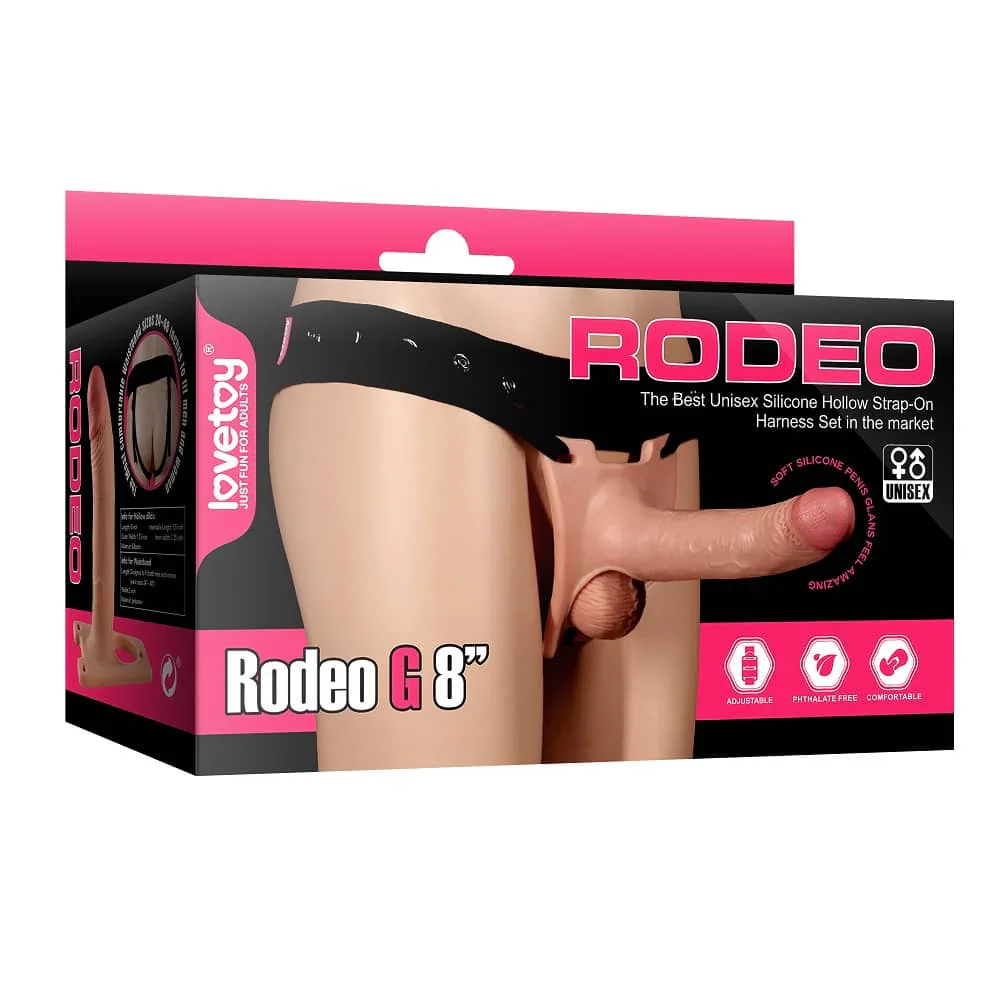 8 Realistic Hollow strap on silicone dildo