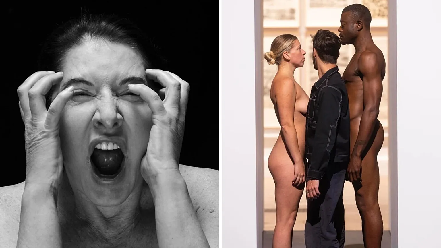 Visitors invited to squeeze through naked models in Marina Abramovis new retrospective