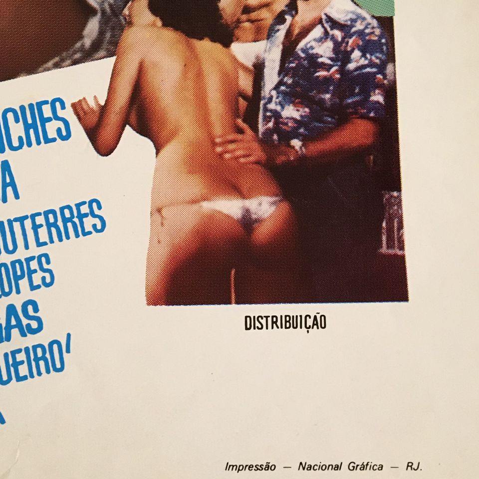 Cartaz de Cinema PIRANHA DE VÉU E GRINALDA Pornochanchada Original de 1982