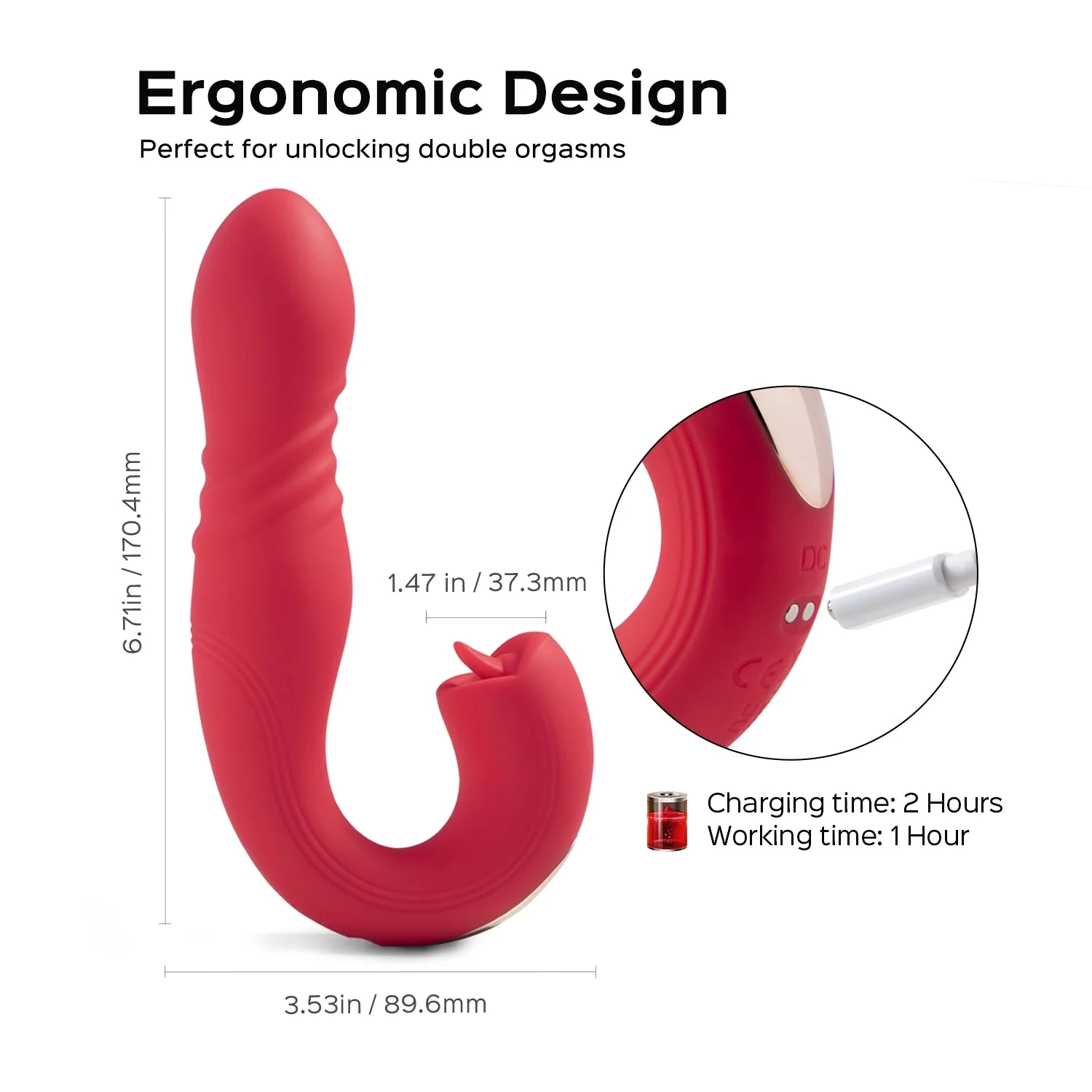 JOI THRUST App Controlled Thrusting G-spot Vibrator Tongue Clit Lick