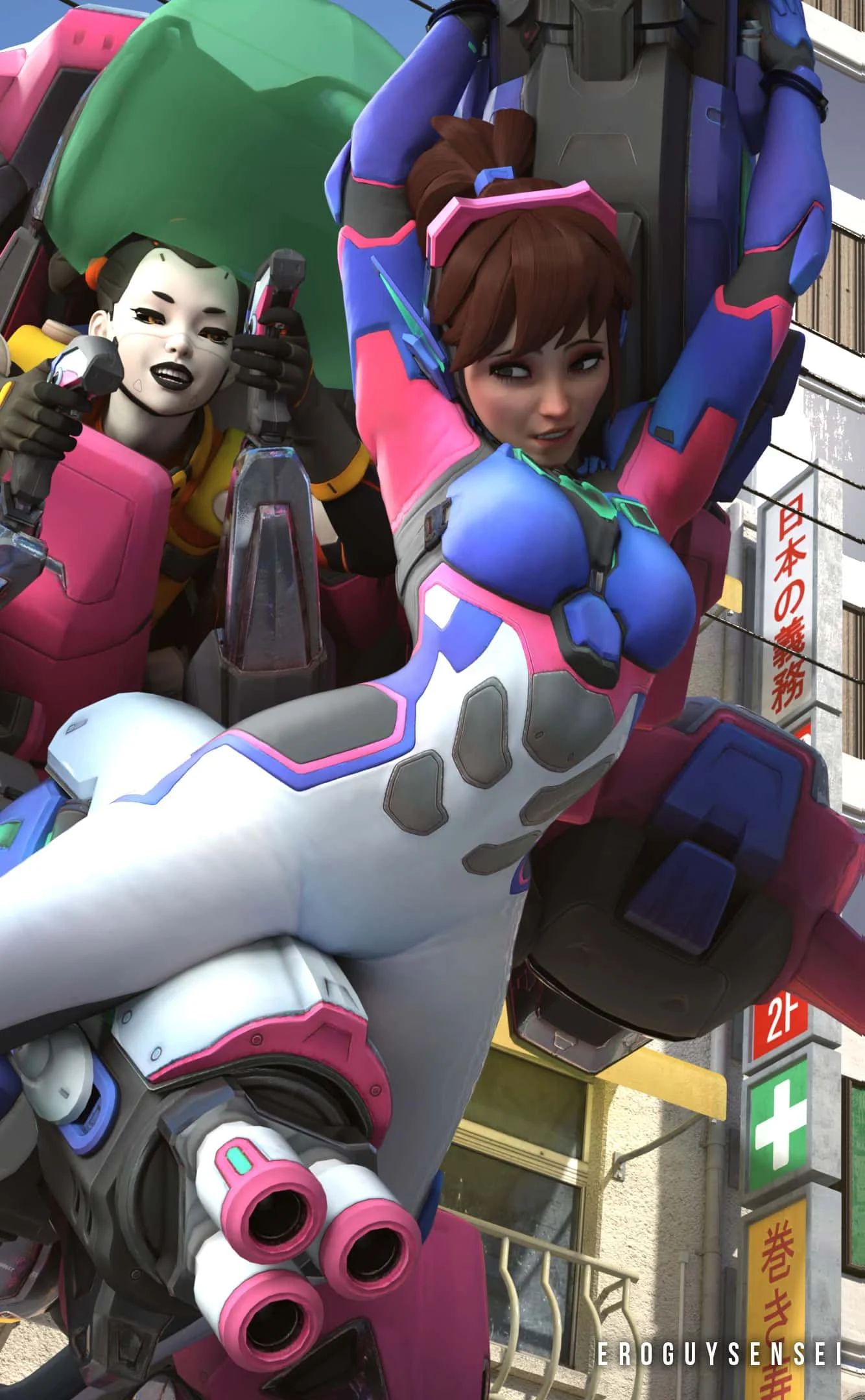 Dva Tied to Her Mech