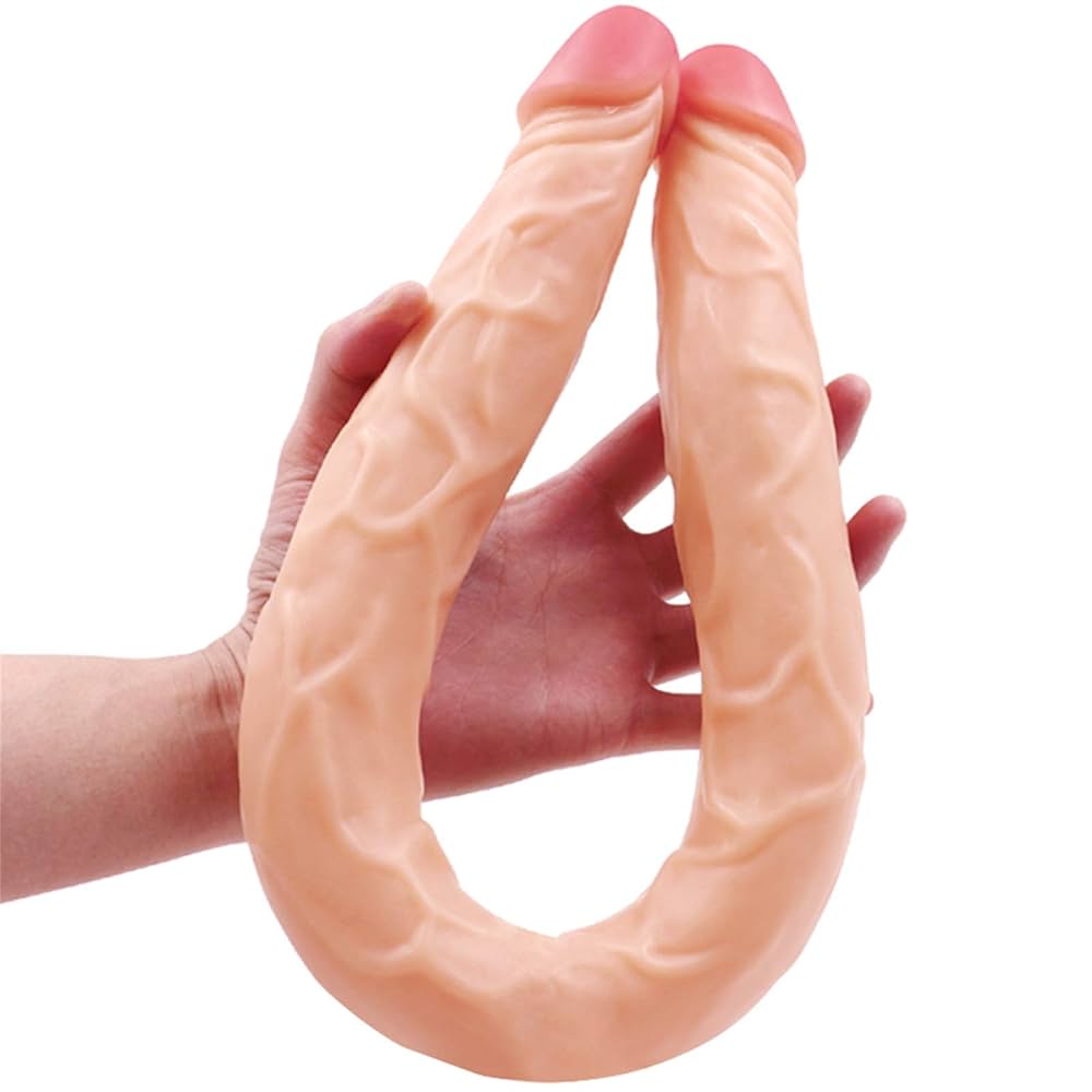 : Double Dildo Anal Dildo 55 cm Realistic Dildos Long Dildo Soft Material Real Penis Double Penetration Dildos Sex ToyFlesh : Health Household
