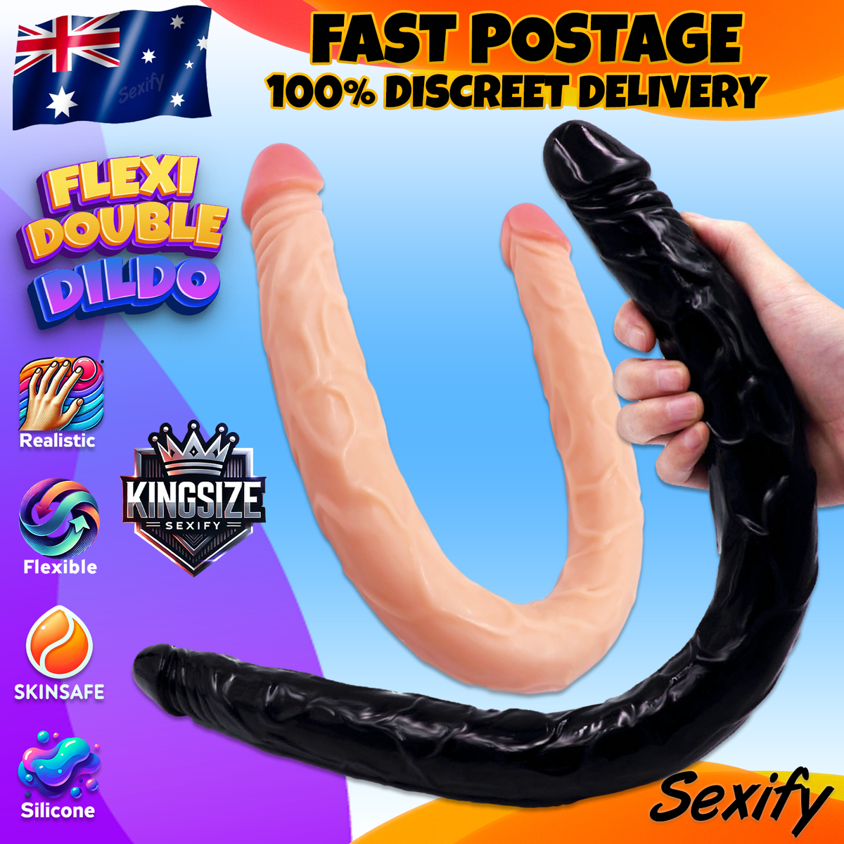 XXL HUGE Double Ended Dildo BIG Long Penetration Realistic MASSIVE Anal Sex Toy