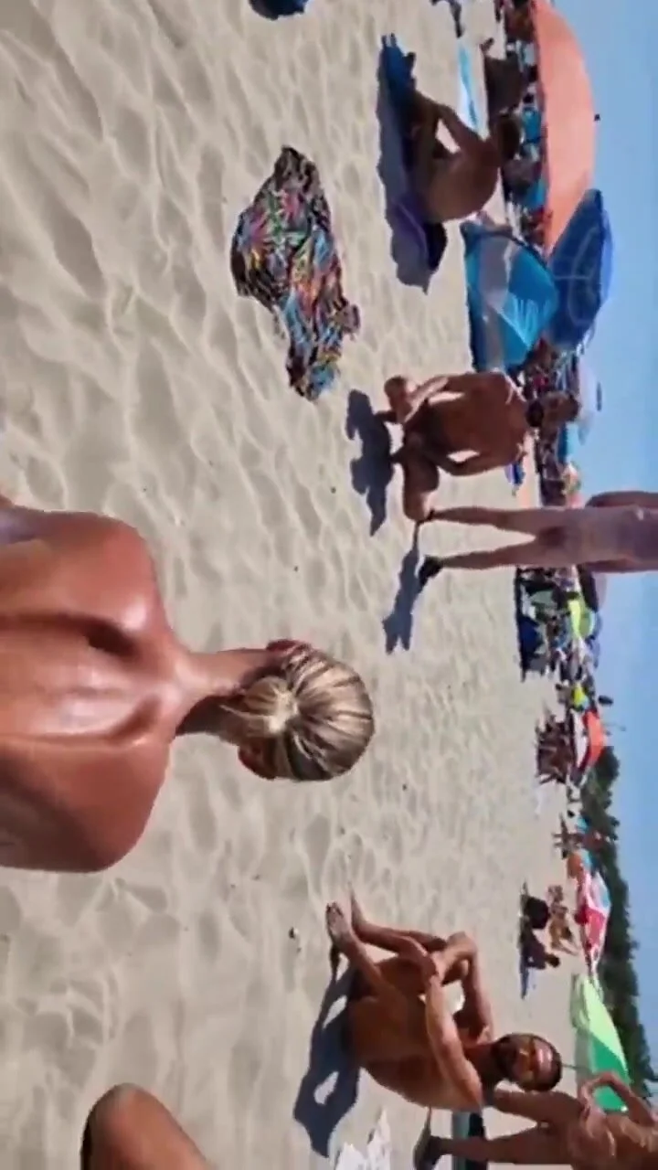 Fucked on the beach in front of strangers