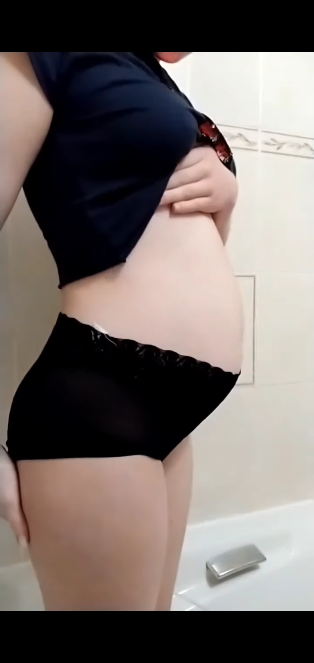 Sexy belly inflation huge as a ball