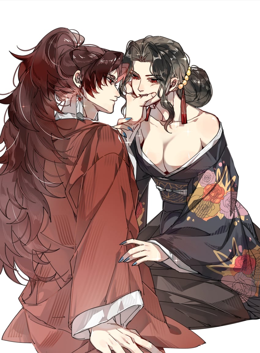 kibutsuji muzan and tsugikuni yoriichi kimetsu no yaiba drawn by jinchaoyueming21845