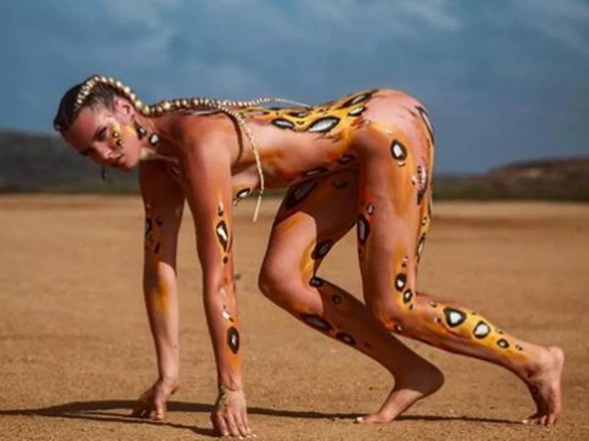 Commonwealth Games OnlyFans star posed naked wearing nothing but body paint