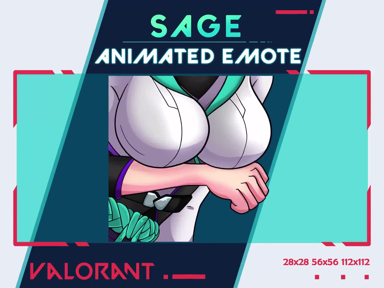 Sage Valorant Animated Emote: Twitch YouTube Discord Digital Download