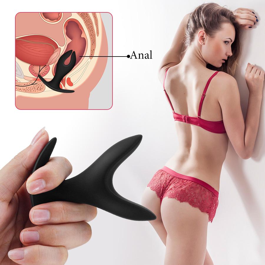 Buy V Shape Black Vibration Anal Butt Plug Expander 2 Wings Unisex Online in India
