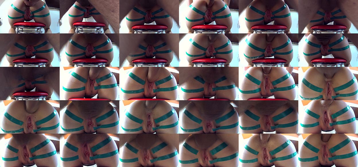 Tape on the ass fucked in anal