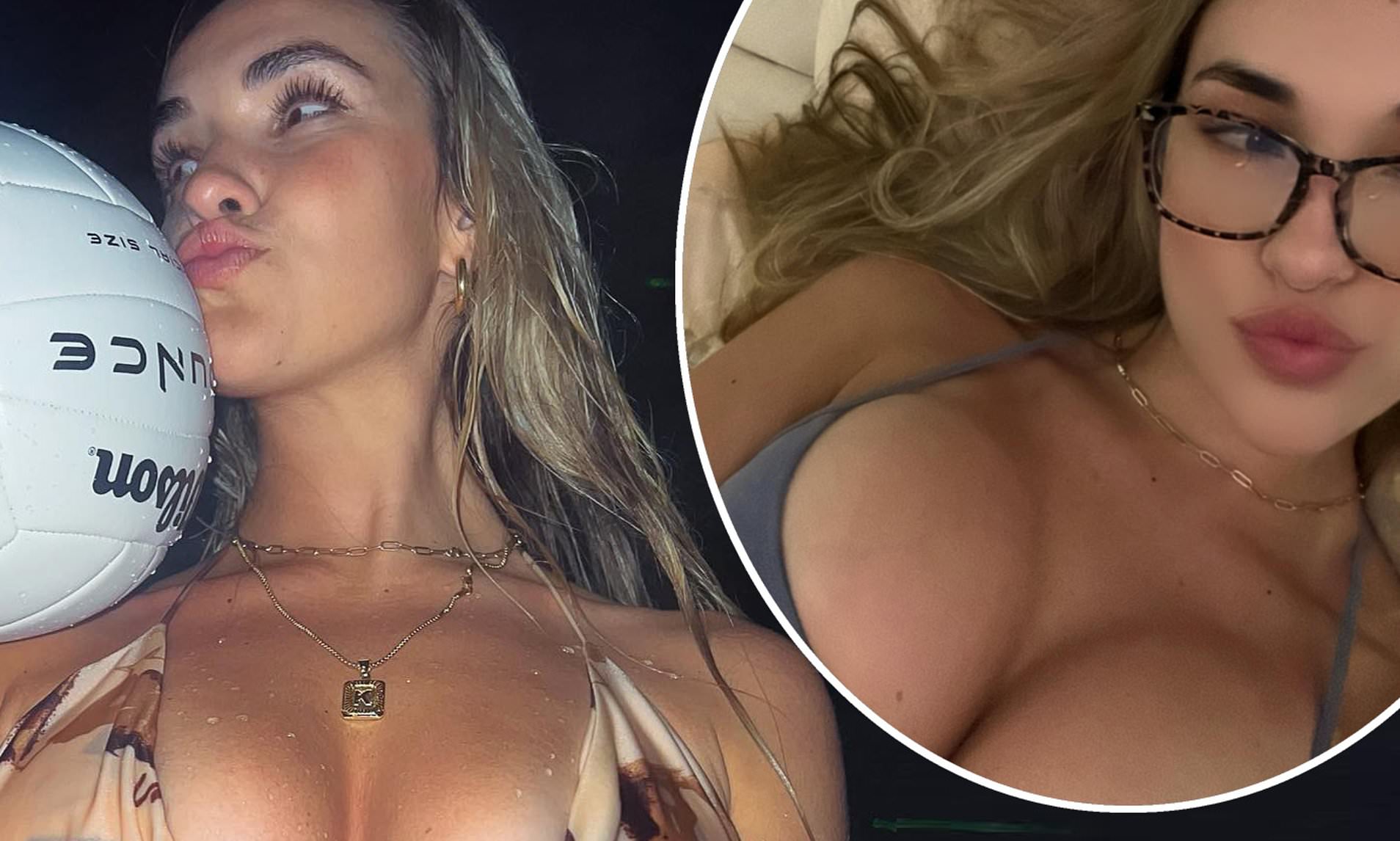 Kayla Simmons sets pulses racing as she puts on a very daring display in a skimpy brown bikini