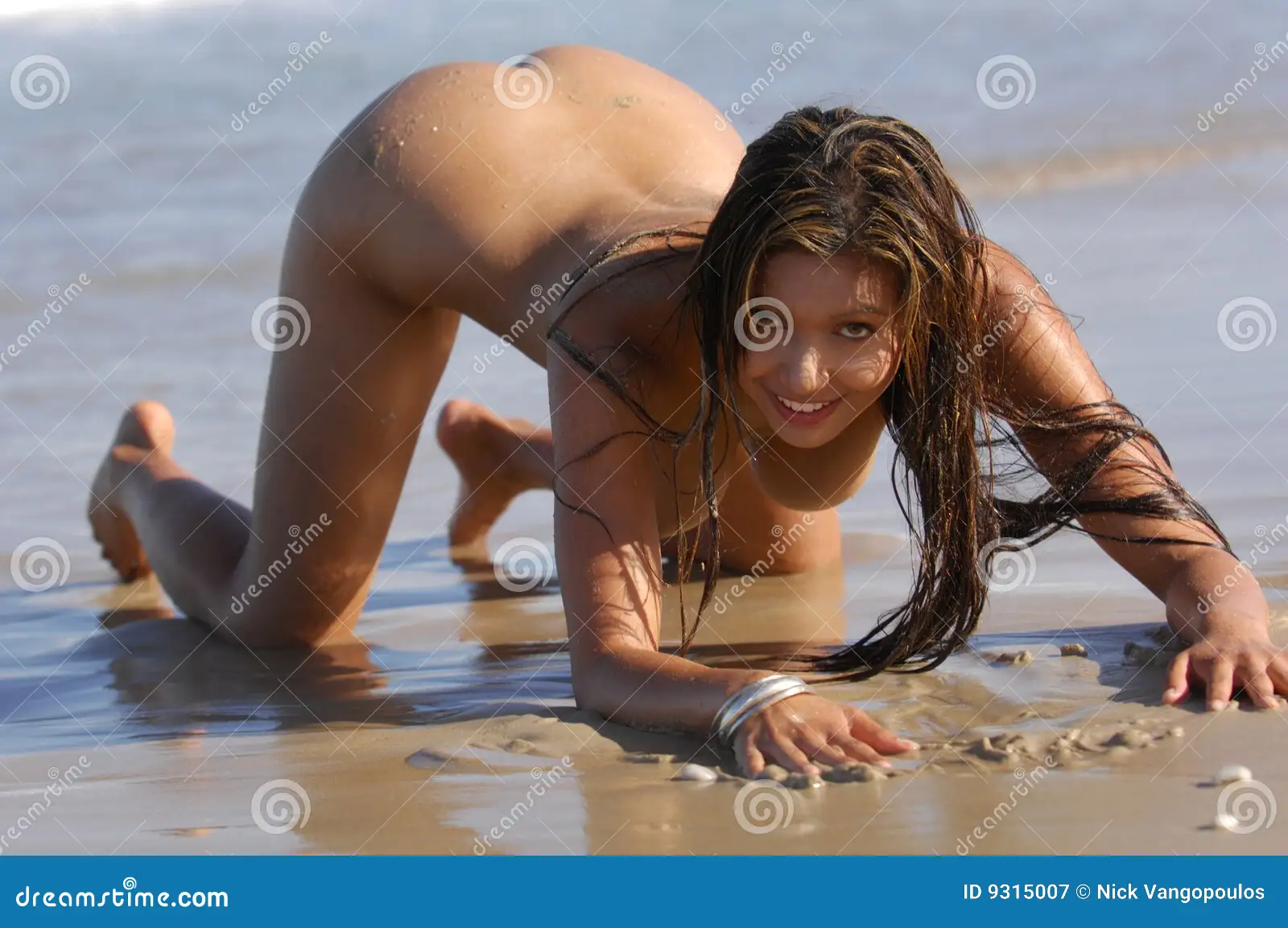 Nude beach girl stock image. Image of sensual figure