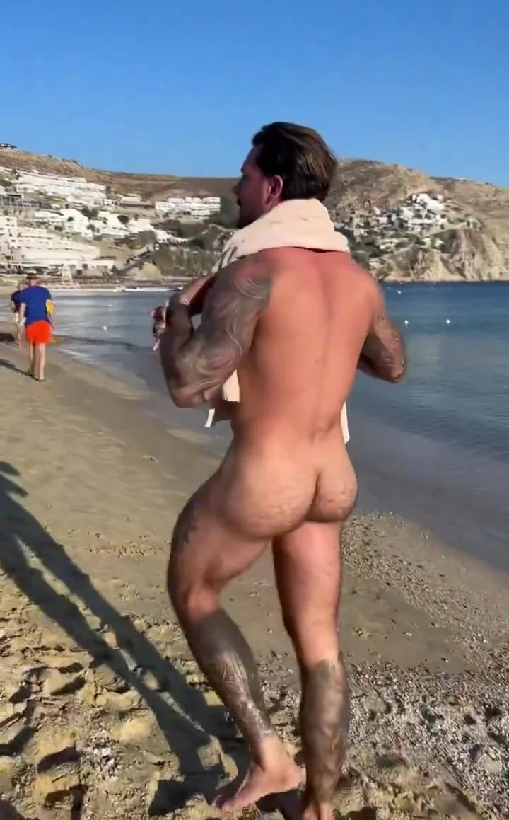 Man nude on the beach