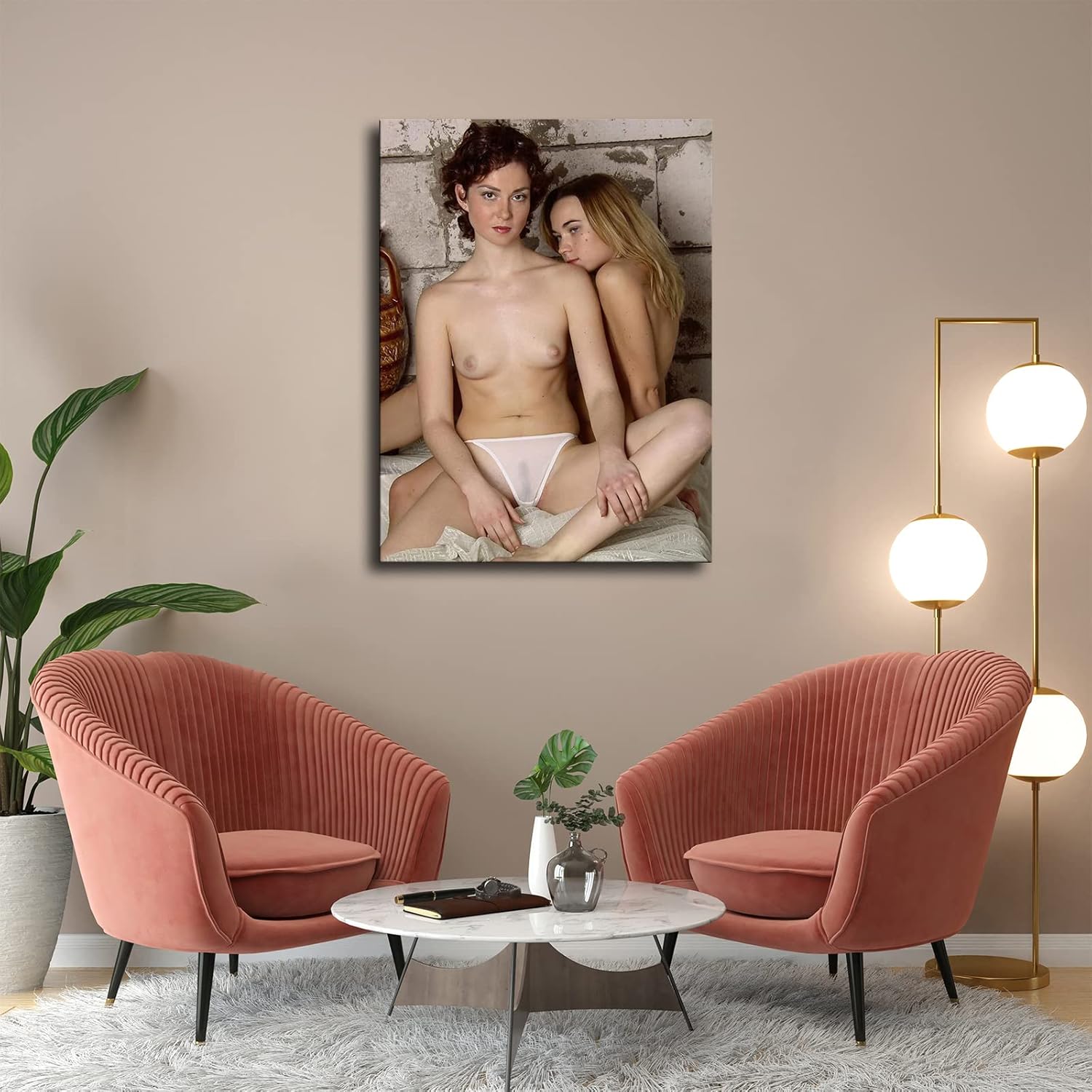 Lesbian Oral Sex Canvas Wall Art for Bedroom Decor