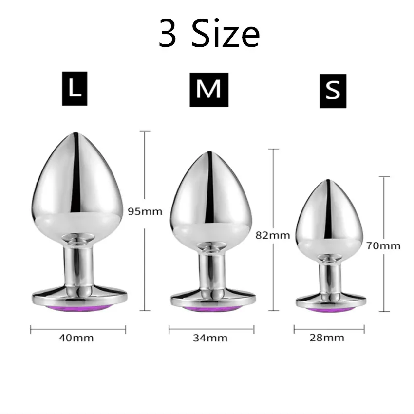 Metal Butt Plugs Anal Plug Unisex Sex Stopper 3 Different Size MenWomen Anal Toys Trainer For Couples Van 343