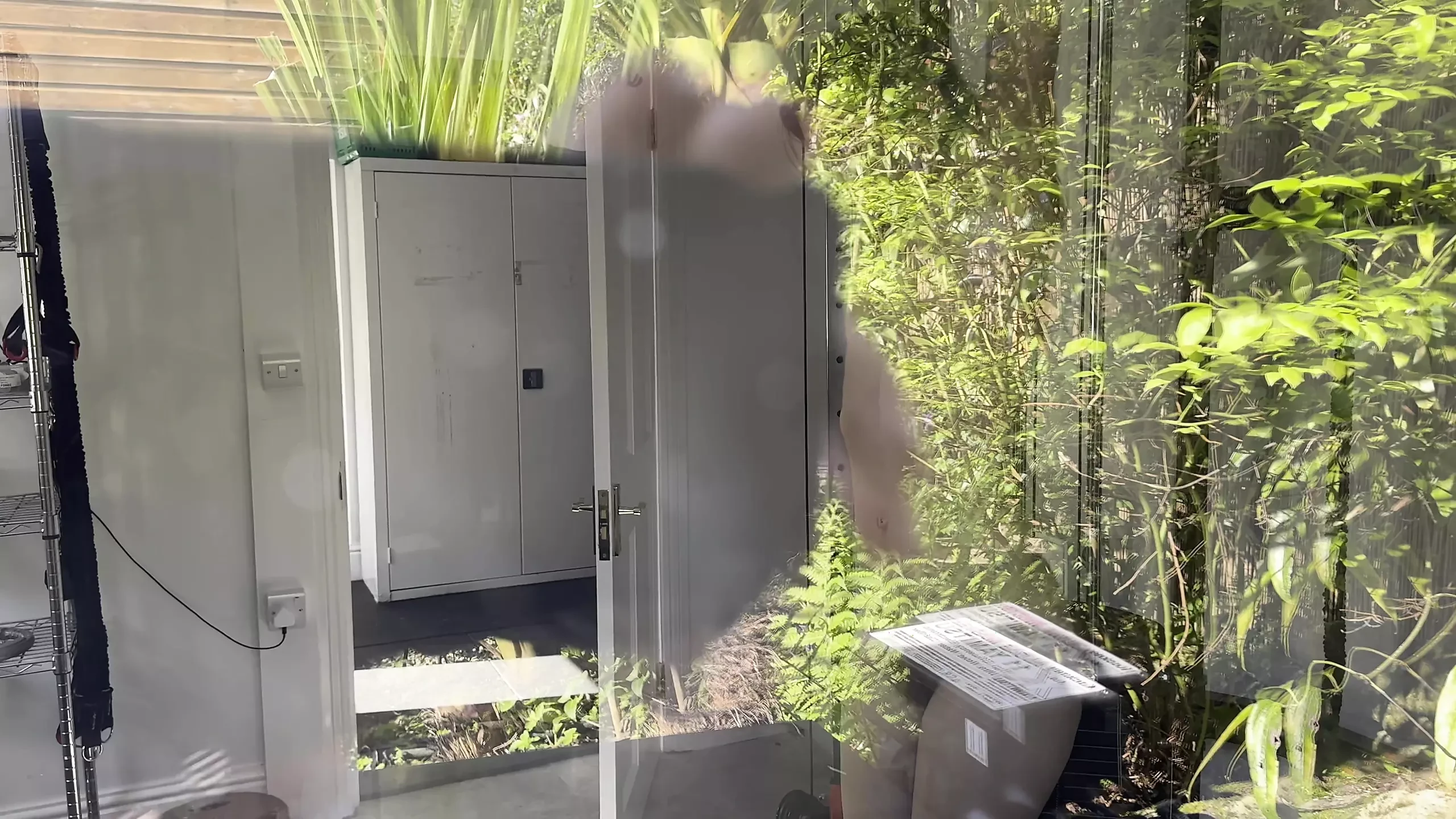 Peeping Tom gets Caught and Legs it Down the Garden Path: Brunette Porn feat. Wamgirlx