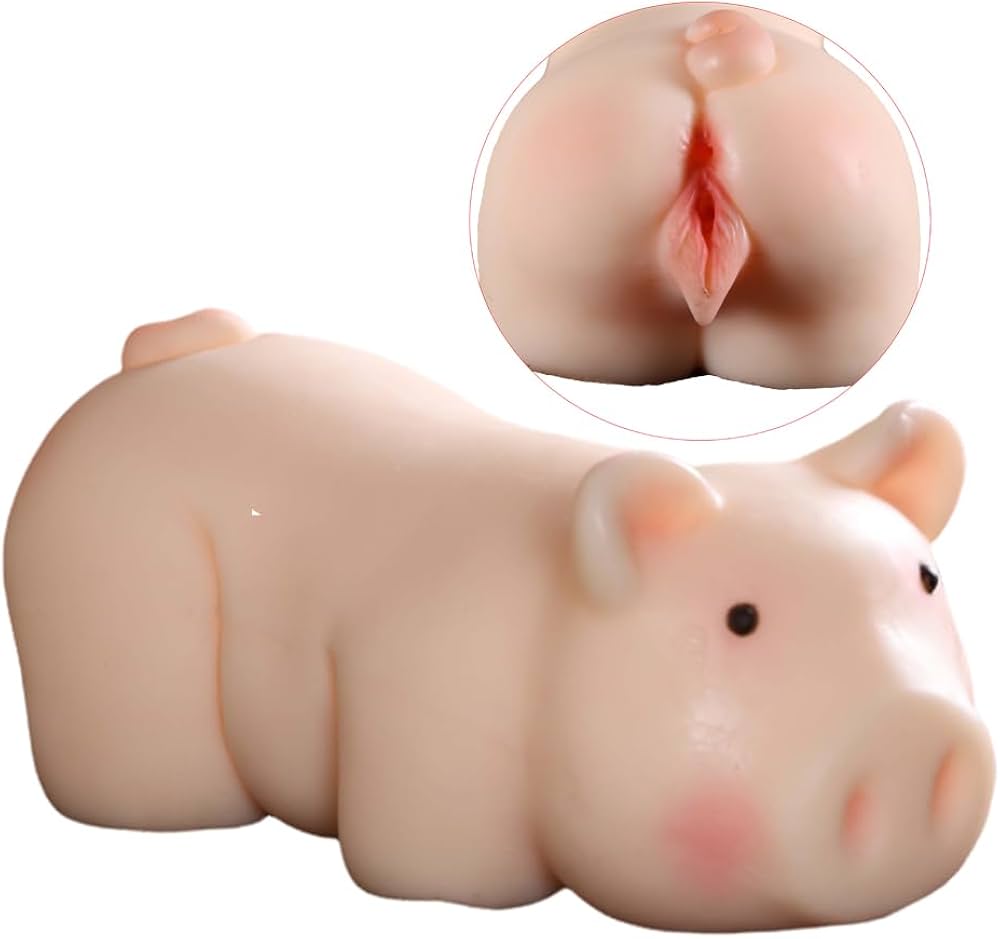 : Realistic Cute Pig Male Masturbator with Pocket Pussy Vaginal AnalTPE Lifelike Animal Sex Doll with Vagina AnusTorso Real Solid Doll for Sex with Butt AssAdult Sex Toy for Men Masturbation 3.75LB :