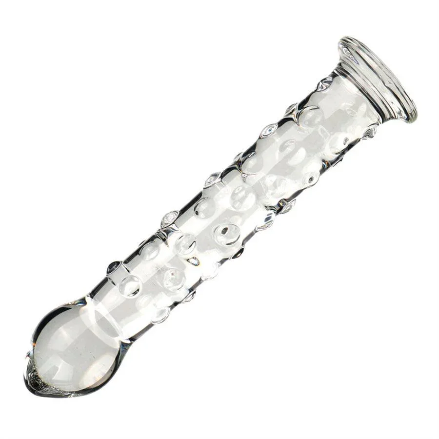 7 Inch Textured Candle Glass Dildo