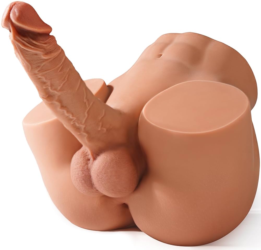 : 10.8LB Male Sex Doll with Flexible Dildo Isskis Realistic Sex Dolls 6.8in Huge Cock for Female Masturbation Tight Anal Butt for Gay Sex Toys Unisex Masturbator Sex Doll for Women Men