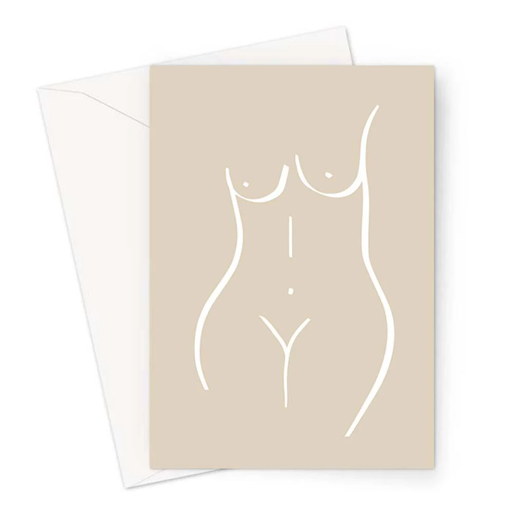 Happy Birthday Abstract Nude Men And Women Greeting Card