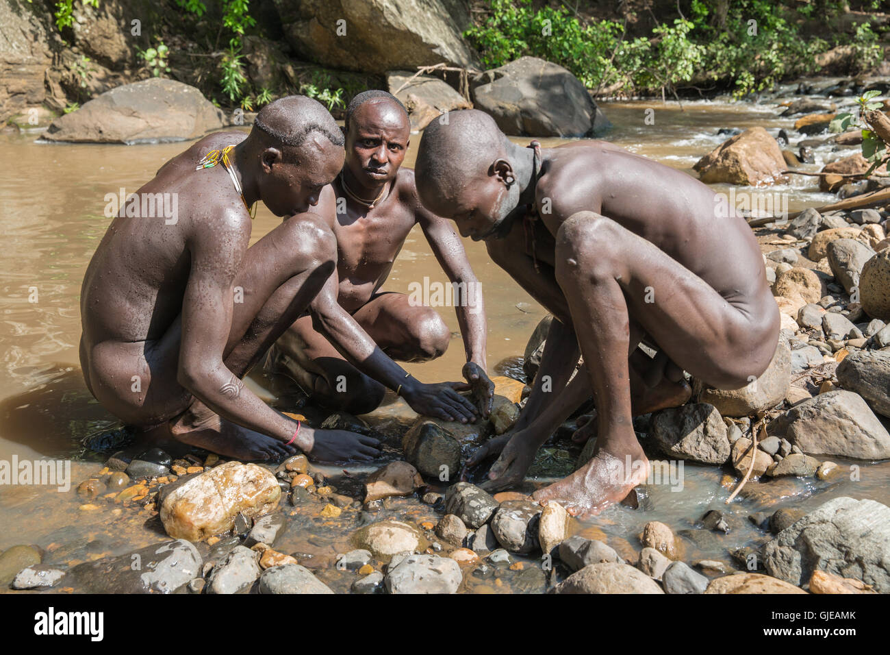 Suri tribe in Ethiopia Stock Photo
