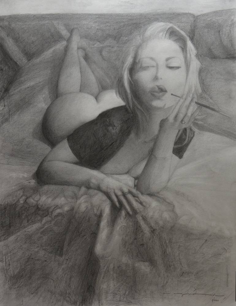 nude girl Drawing by Stamatis Anagnostou