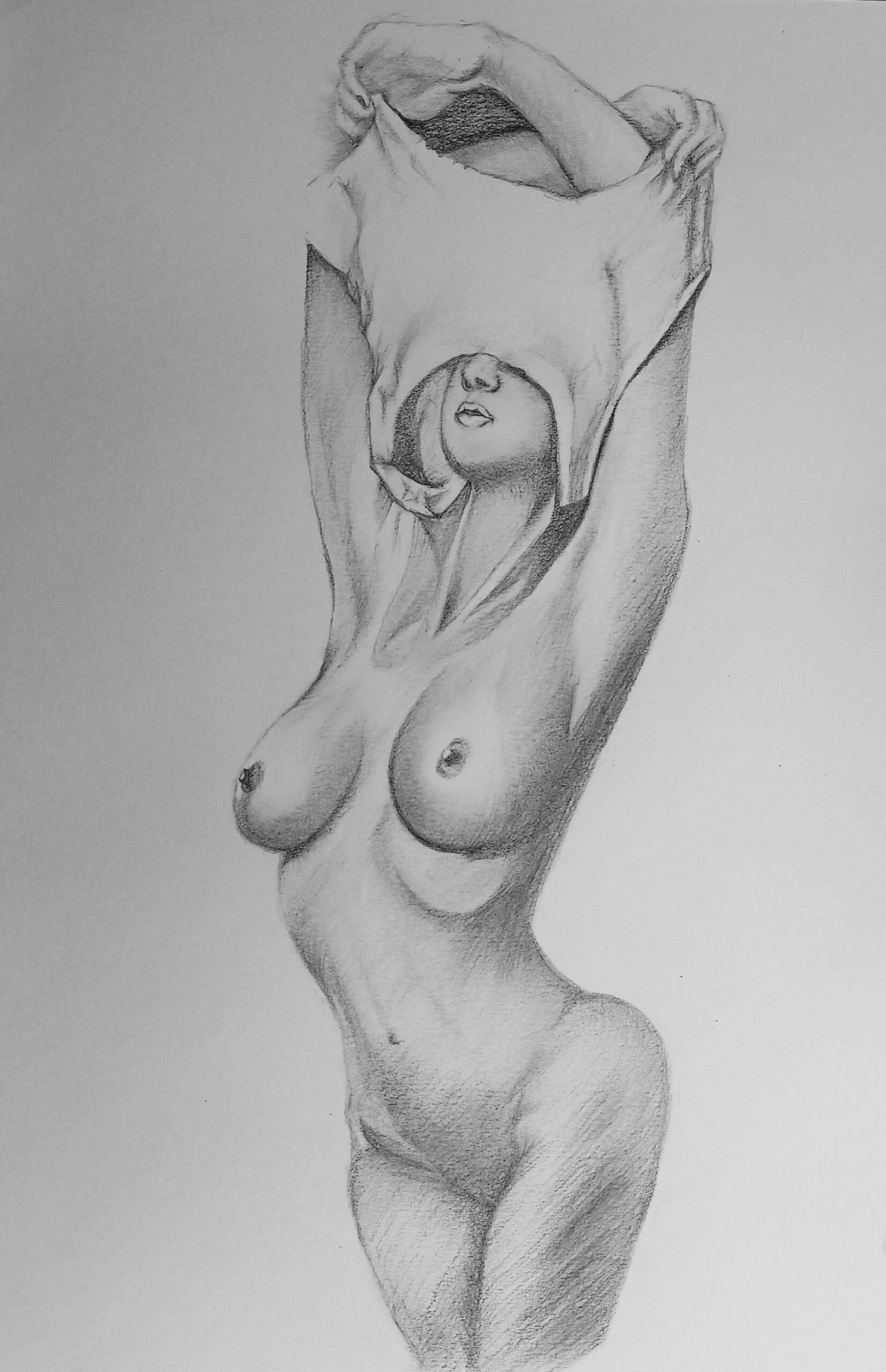 Nude Pencil Drawing Personalized Sketch From Photo!