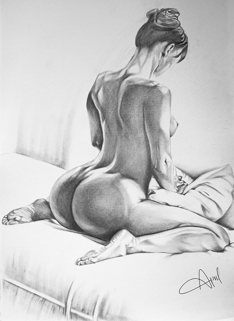 Nude Pencil Drawing Personalized Sketch From Photo!