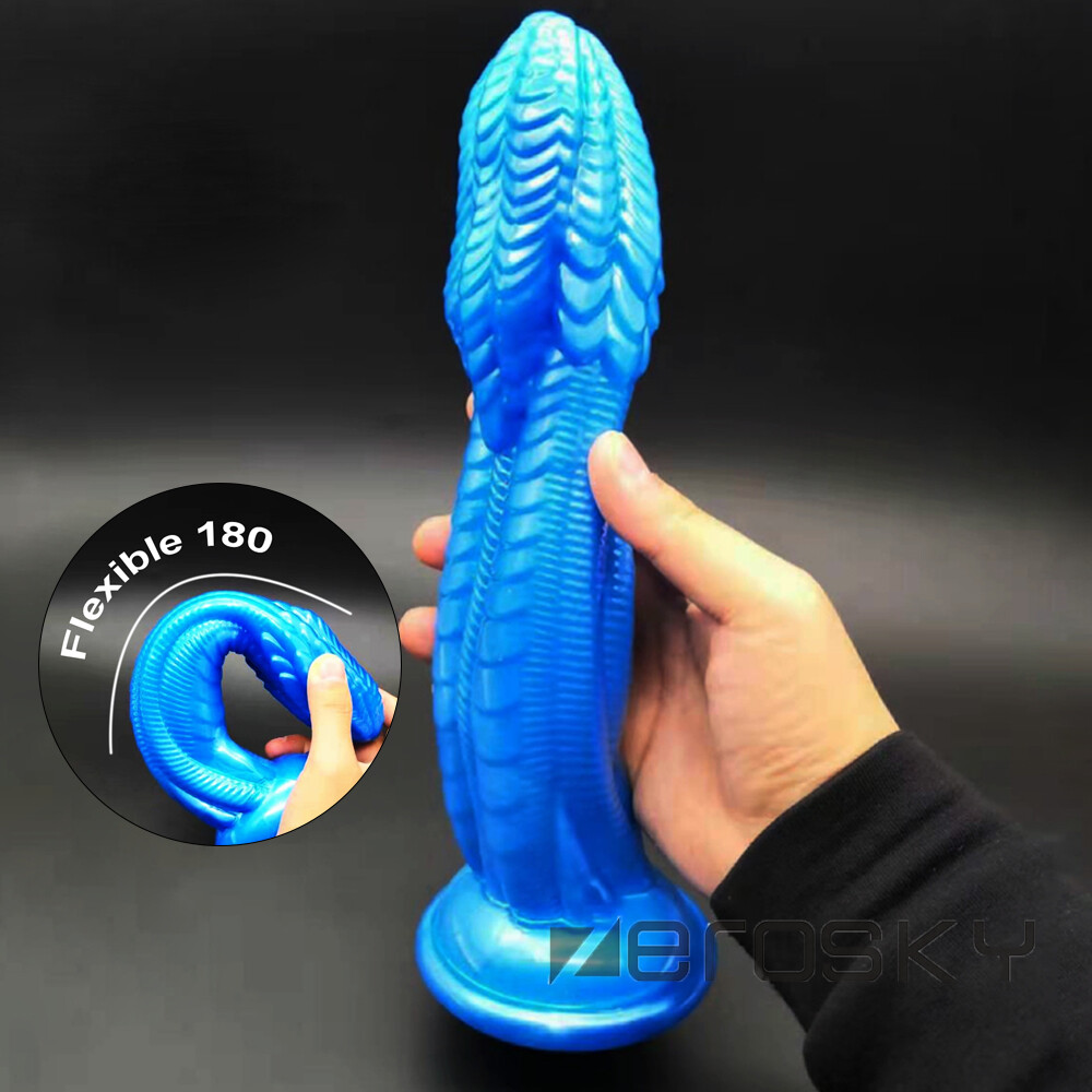 BLUE-Huge-Monster-Cock Realistic-Dildo-Big-Giant-Penis-Sex-Adult-WOMEN SEX Toys