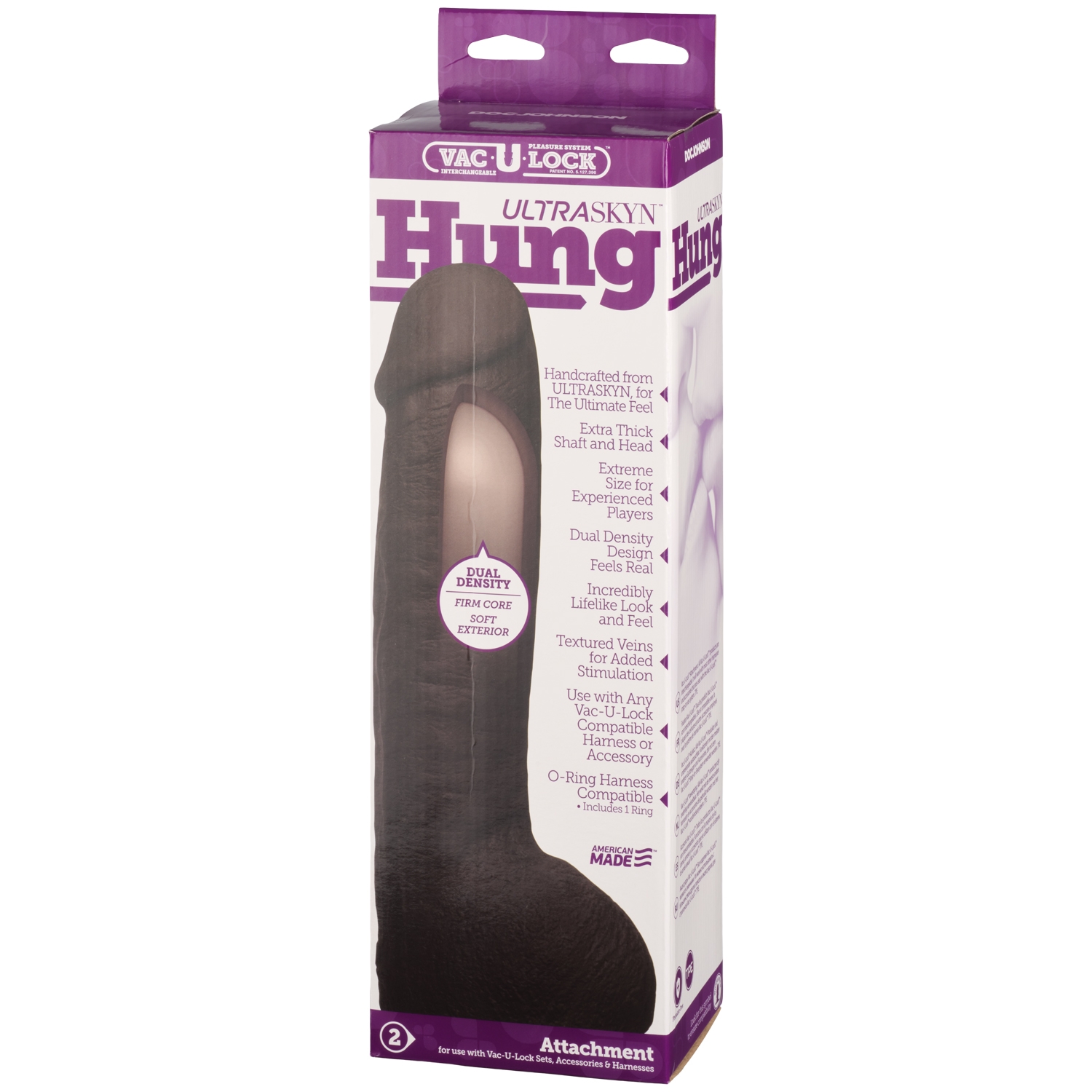 Vac-U-Lock UltraSkyn Realistische Hung XL Strap-on Donkere Dildo 30 cm