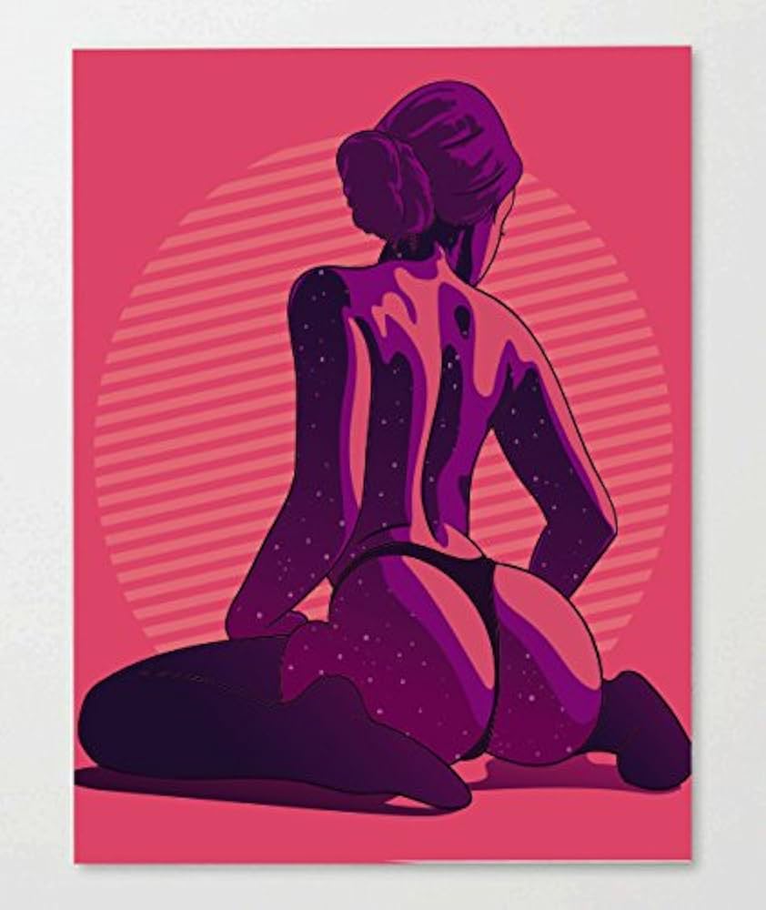 lazyduke Printed Big Ass Naughty Girl Back Pose Wild World Pink Background Canvas Art 14X20 inches : Amazon.in: Home Kitchen