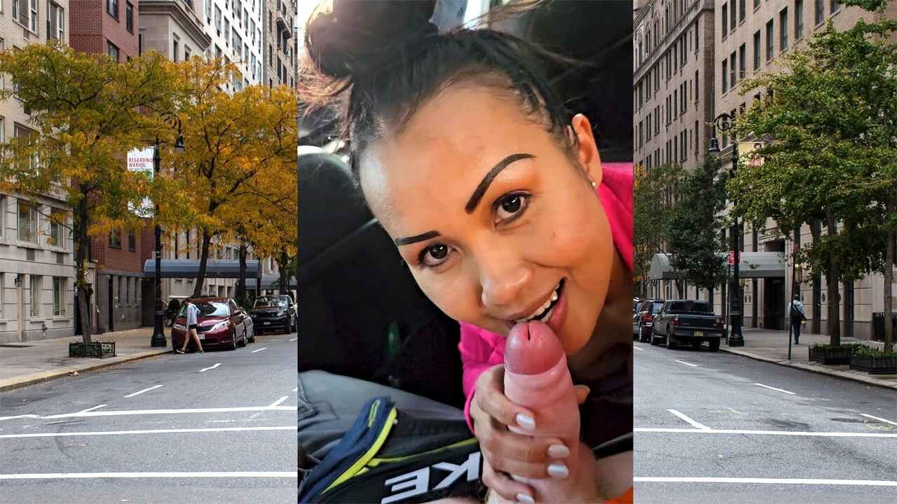 Public POV Blowjob in a Car by Horny and Busty Asian MILF Slut