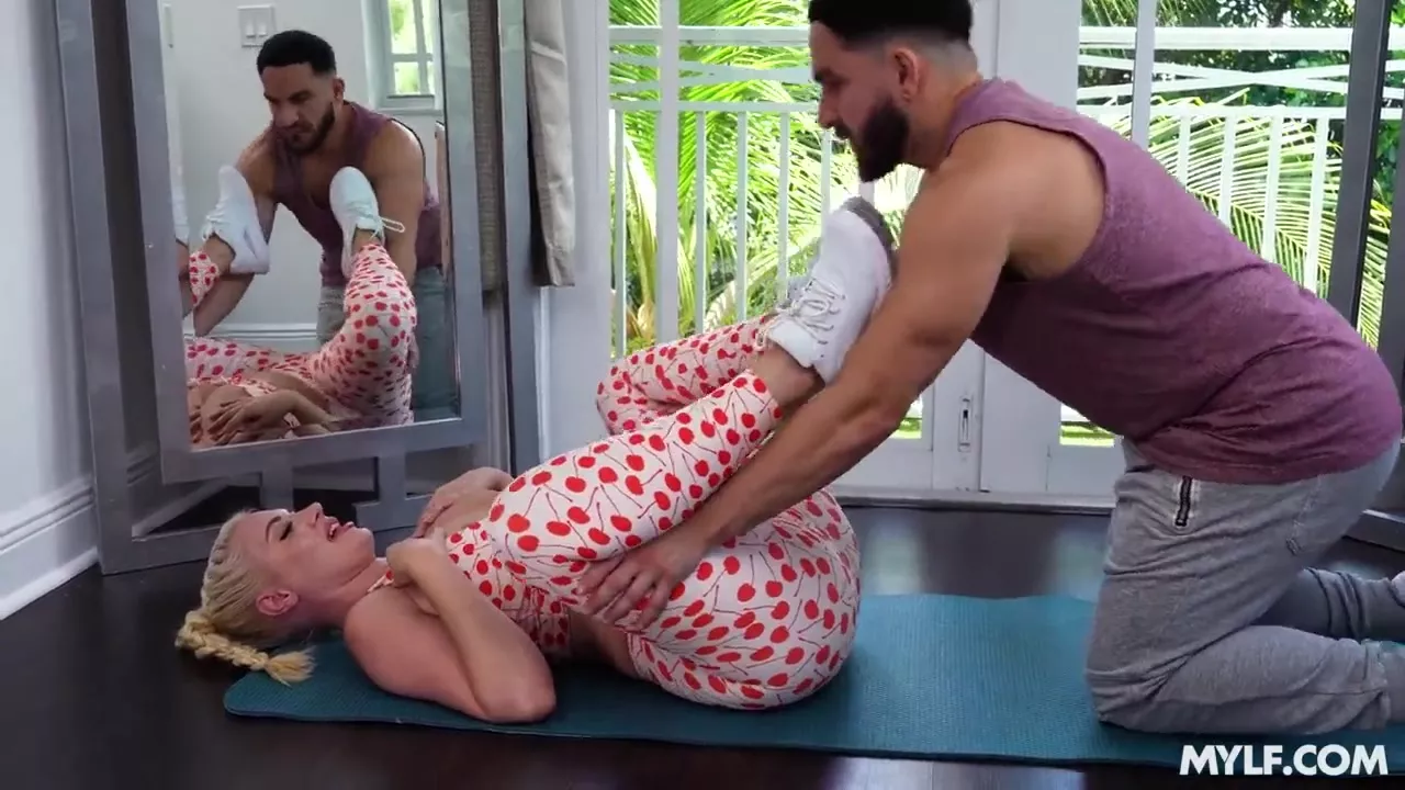 Hot mom fucked hard by son while doing yoga exercise